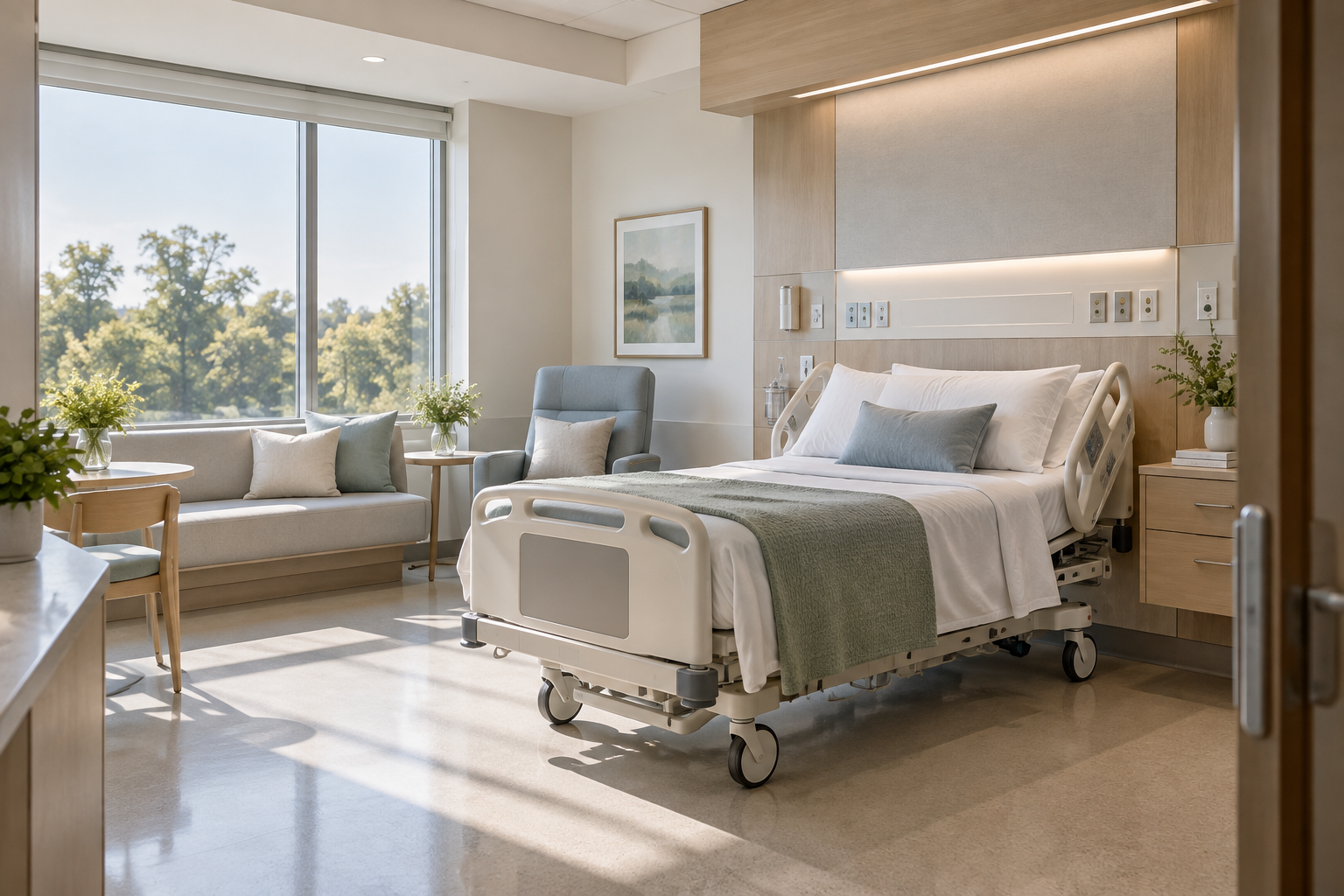 A patient-care room shown as an application context for electrical planning